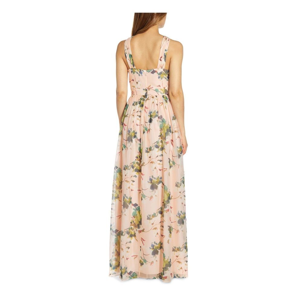 Adrianna Papell Women's Floral Printed Organza Gown, Blush Multi, 12 - Picture 2 of 3